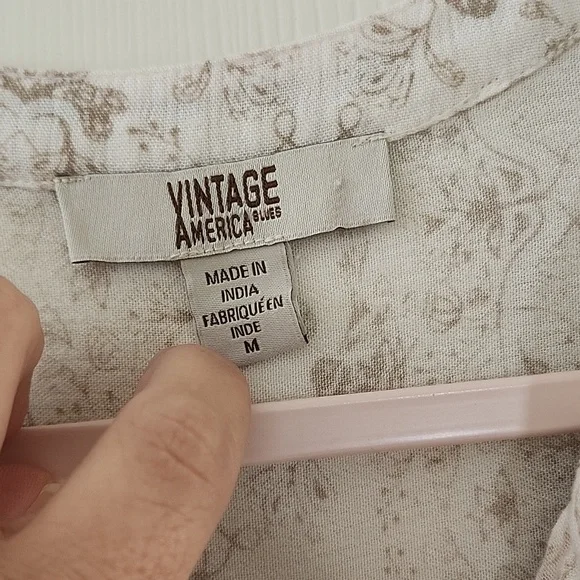 Vintage America Cream Floral Top - Picture 2 of 5